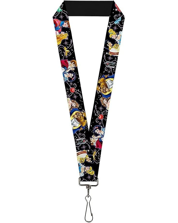 Buckle-Down Unisex Adults Lanyard - 1.0 Disney Princesses & Prince's Dancing Key Chain, Multicolor, One Size US