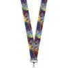 Buckle-Down Unisex Adults Lanyard - 1.0" Beauty & The Beast Stained Glass Scenes Key Chain, Multi Color, One Size US
