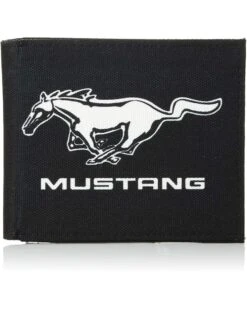 Buckle-Down Canvas Bi-fold Wallet-Ford Mustang Black/White Logo Center